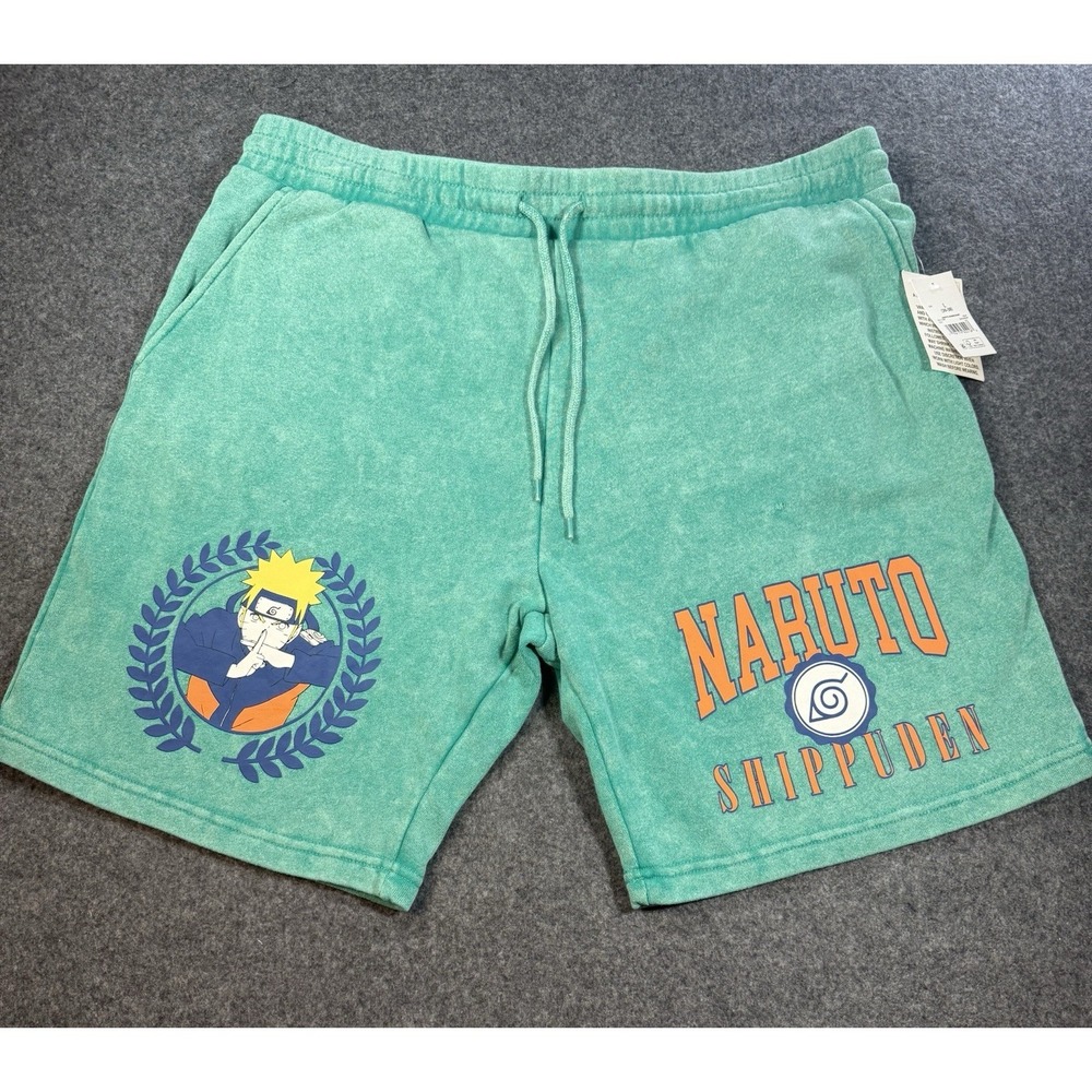 Vintage y2k Naruto Shippuden Fleece Shorts Retro 90s Color Adult Small 33in